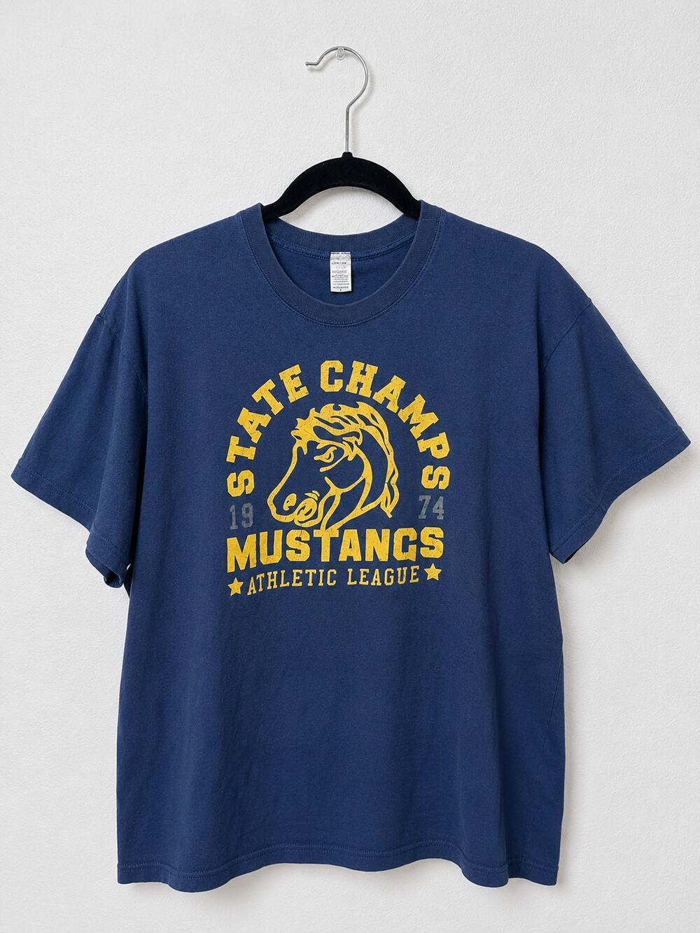 Spring Faire Men's L "Mustangs State Champs baggy short-sleeve T-shirt